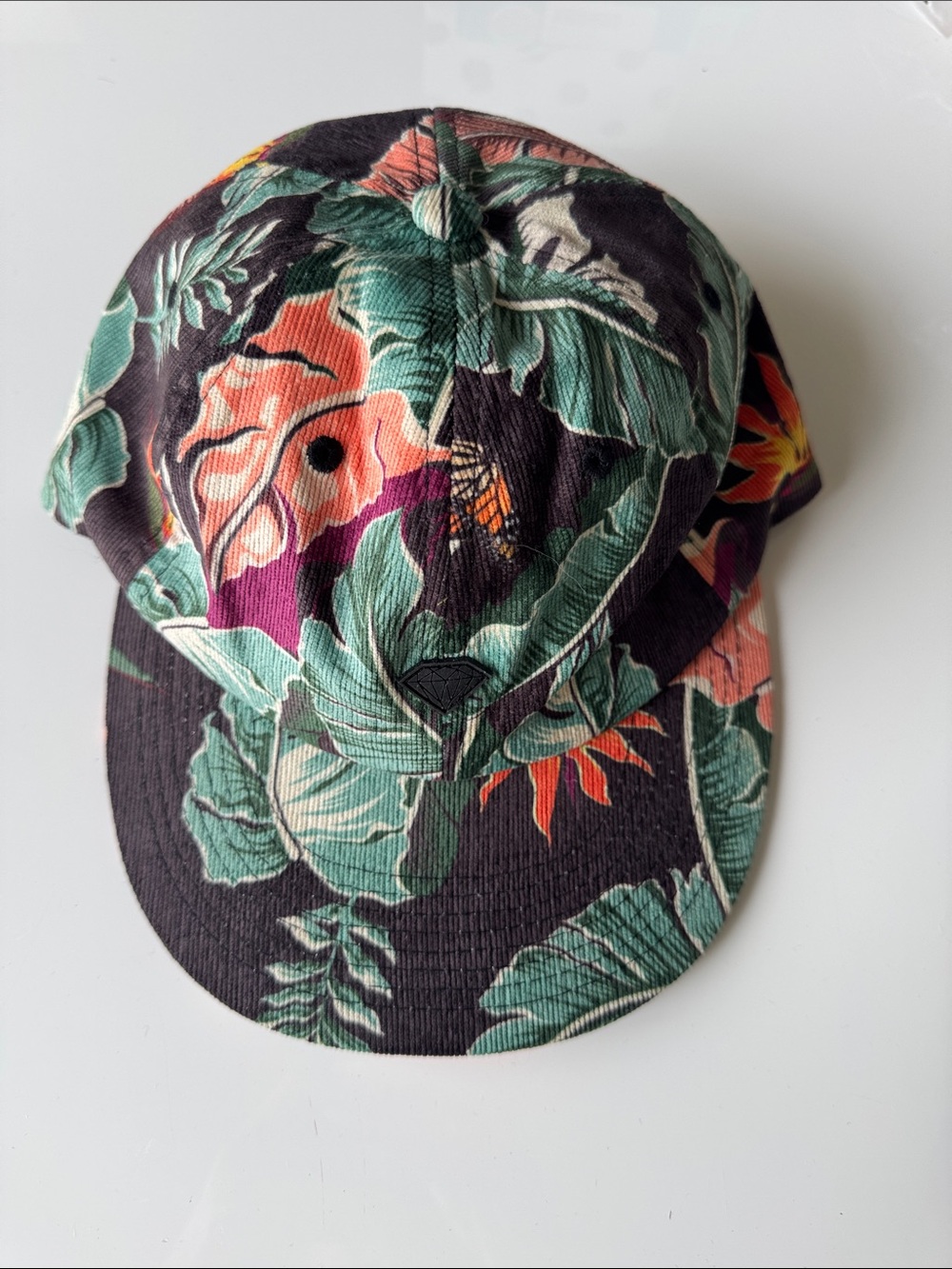 ♥️ DIAMOND SUPPLY CO. Tropical Floral Baseball Cap in Black & Green